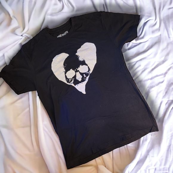 Love Death T Shirt, Skull And Heart Graphic, Machine Head, Band Merch, Black - Picture 1 of 5